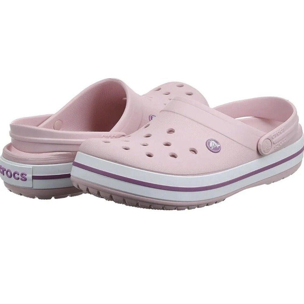 Crocs Crocband Clog Shoes, Pearl Pink/Wild Orchid, Mens 10 US M / Womens 12 US M - Picture 5 of 6